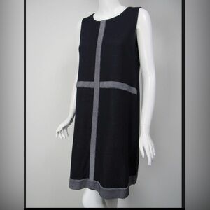 Misook Navy and Gray Sheath Dress